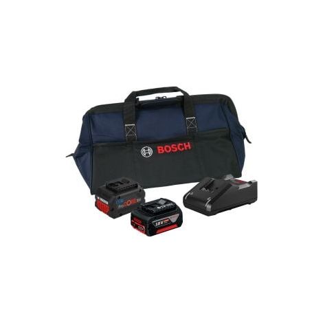 Bosch Starter-Set 18V / 1x 4,0 Ah batteria + 1x 5,5 Ah batteria ProCORE18V + caricabatterie GAL 18V-40 in borsa da artigiano.