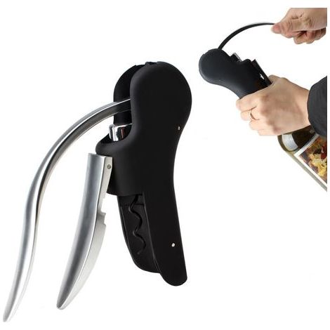 Ultra-Resistant Zinc Alloy Wine Bottle Opener - Goose Head Vertical Compact Black (1/5)