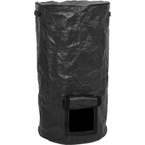 Sac à compost pliable pour jardin avec couvercle, pour déchets organiques, composteur de 129 litres (34 gallons) pour la fermentation du fumier et des déchets C (1/5)