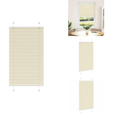 Store plissé crème 70x150 cm largeur du tissu 69,4 cm polyester - Store Plissé - Stores Plissés - Store Plissé De Fenêtre - Plisse Aveugle (1/5)