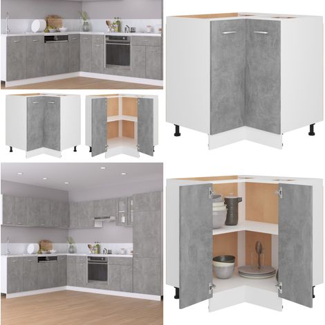 Eckunterschrank Betongrau 75,5x75,5x81,5 cm Holzwerkstoff - Küchenmöbel - Eckschränke - Holzschrank - Betonschwarz - Wohnaccessoires - Home & Living (1/5)