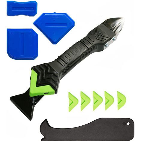 6-in-1 Dichtungsset mit Spachtel und Silikonglätter, Multifunktionswerkzeug zum Verfugen, Glätten und Entfernen von Dichtmasse, unverzichtbares Zubehör für Bad und Küche-lsw