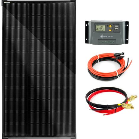 Komplettset 1x120 Watt Solarmodul 1070x580x35 10A Laderegler gelb Kabel Solar Photovoltaik Inselanla