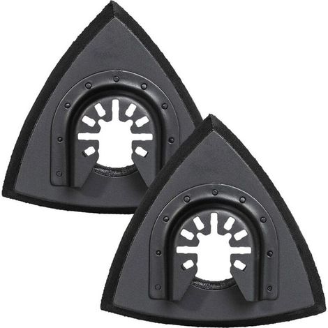 Patins de ponçage triangulaires 90mm - Plateau de ponçage pour outil multifonction oscillant pour ponçage du bois, 2 pièces