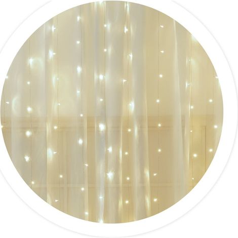 Rideau LED lumineux 2x1M Lumière froide