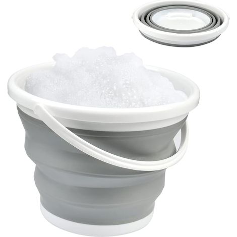 Seau pliable de 5 L, seau à eau pliable en silicone pour chariot, seau portable indispensable pour les voyages