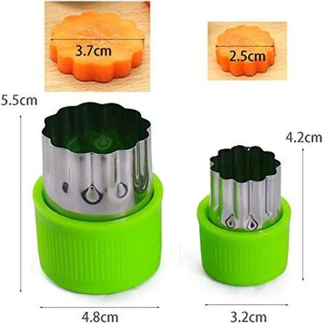 Set mit 12 Ausstechformen für Obst- und Gemüsekekse mit ergonomischem Griff, Brotschneider für Kinder, Edelstahl, Kuchen-, Keks- und Sandwichform (1/5)