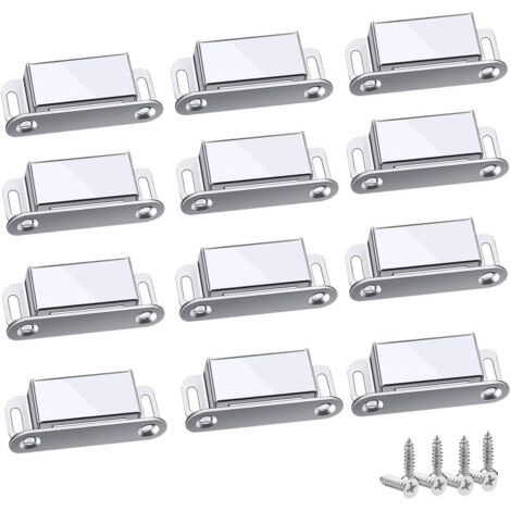 Aiperq Magnetic Latches, 12 Pieces Magnetic Closets, Strong and Robust, Up to 6kg, for Drawers, Shower Doors, Wardrobes, Cabinets, Furniture (45mm-12pc) (1/4)