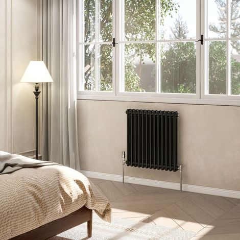 AVER-GROWTH 2 Column Traditional Cast Iron Style Radiator Black 600x605mm (1/5)