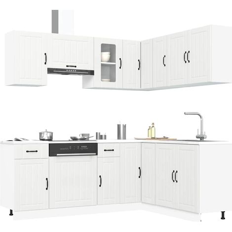 11-tlg. Küchenschrank-Set Kalmar Weiß Holzwerkstoff