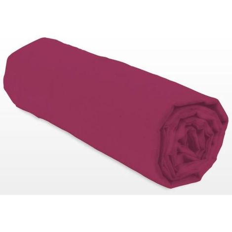 Drap-housse - LOVELY HOME - LH71607 - 180x200+35 cm - Fuchsia (1/3)