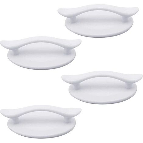 4 Pices Poignes Autocollantes en Plastique Blanc Adhsif pour Portes et Fentres Placards Tiroirs Placards (8,3 x 4,9 cm) (1/4)