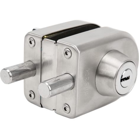 Serrure pour porte vitrée, serrure coulissante en acier inoxydable (1/5)
