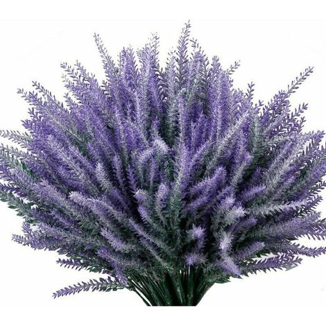 Fleurs Artificielles Lavande Bouquet Floqué Coloré Diy Jardin Décoratif En Pot Conception Simulation Fleur Mariage Jardin Bureau Mobilier Décoration 10 Pièces Violet (1/5)