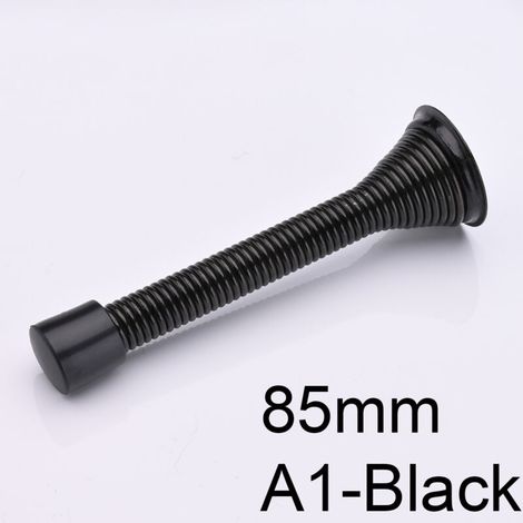 10 Stück 85 mm Türstopper mit Feder, inklusive Sockel und Schrauben (Schwarz) (1/4)