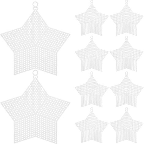 10 feuilles de maille en plastique pour broderie, fil à broder et loisirs créatifs, en forme d'étoile. (1/5)