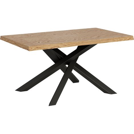 Tavolo Fisso 140x90 cm Versalux Rovere Scortecciato Gambe Antracite