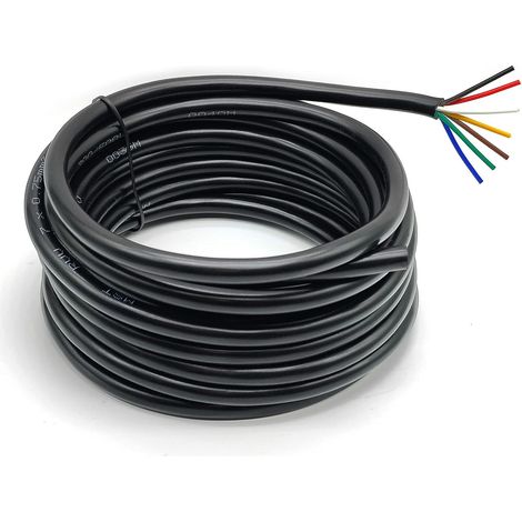 Câble Remorque de Voiture 7 Fils - 5 m, 7 x 0,75 mm² - Couleur du Fil : Rouge, Jaune, Blanc, Vert, Marron, Noir, Bleu (1/5)