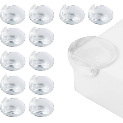 12 transparente Eckenschützer für Möbel und Tische – selbstklebende, kugelförmige PVC-Teile – stoßfest und kindersicher (1/4)