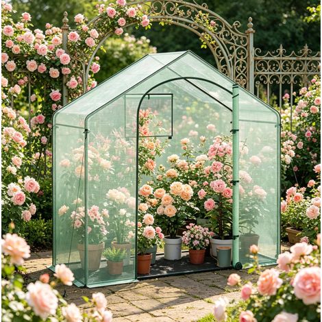 Invernadero de jardín plegable PE y acero 200x80x200 cm OKMYHOME (1/4)