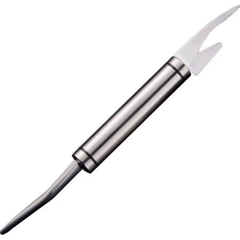 Éplucheur de crevettes rapide en acier inoxydable 6-en-1, couteau à poisson double tête, outil de cuisine, 1 pc (1/5)