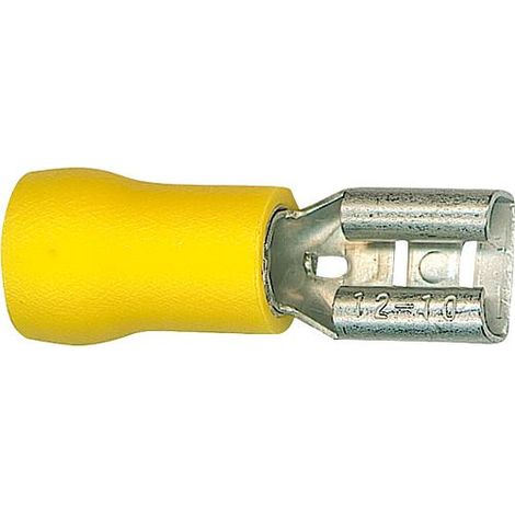Manchon connecteur plat semi-isole 5,5 mm², 6,3 x 0,8 mm couleur jaune, emballage : 100 pcs (1/2)