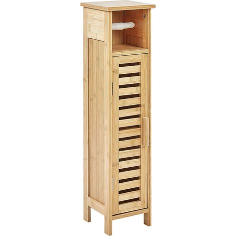 Toilet Paper Cabinet OLATHE Bamboo Wood Light Brown
