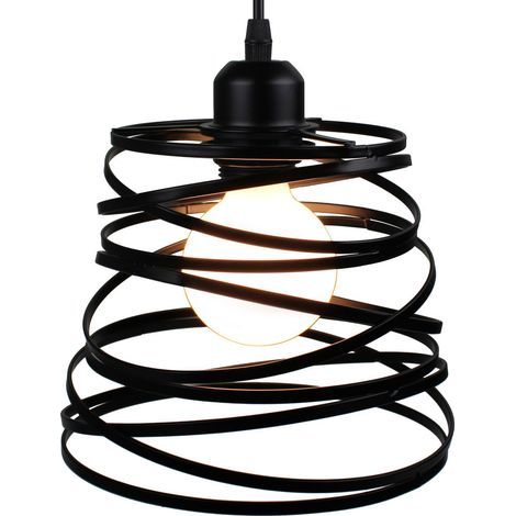 Stoex – Lustre suspension industrielle en fer noir Ø20cm – Culot E27 – Longueur réglable 100cm – Pour restaurant, salle à manger, chambre(Ampoule non incluse) (1/5)
