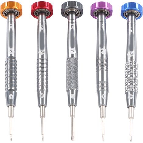 5-teiliges Schraubendreher-Set aus Metall (0,6, 0,8, 1,3, 1,5, T2) – Heimwerker-Schraubendreher-Set für Uhren, Schmuck, Spielzeug und Brillen (1/5)
