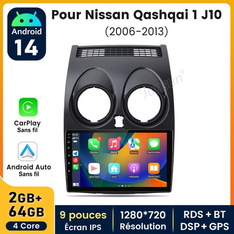 9 pouces Carplay Autoradio pour Nissan Qashqai J10 2006-2013 Android 2+64GB JUNSUN (1/5)