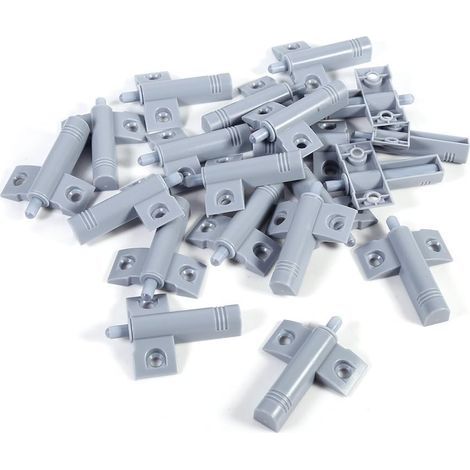 20 Stück Soft-Close-Dämpfer für Schrank- und Schubladentüren, leisere Softpuffer für Küche und Bad, 46 × 53 mm (grau) (1/5)