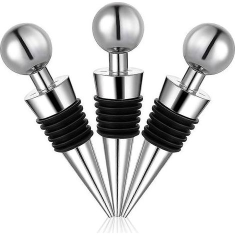 Bouchons de bouteille de vin, lot de 3 réutilisables, scellants pour bouchons de bouteille (1/5)
