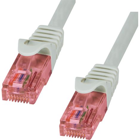 RJ45 Cat6 U/UTP Patchkabel LogiLink PrimeLine 3m Grau LSZH Ethernet PoE (1/5)