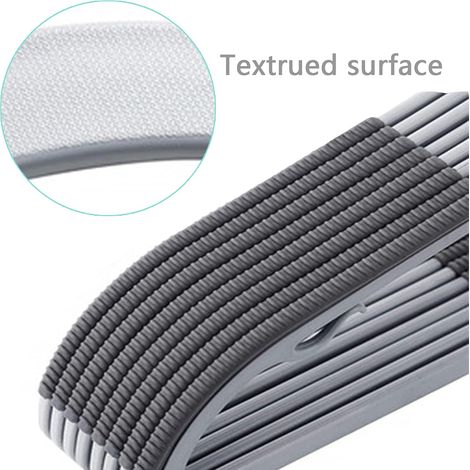 10pcs cintres en plastique, cintres antidérapants, cintres robustes pour manteaux, robes, chemises (noir) (1/2)