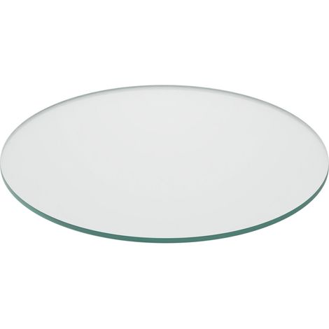 Relaxdays Glasplatte, Ø 40 cm, 8 mm dick, gehärtetes ESG, runde Glasscheibe für Tisch & Kamin, Tischplatte, transparent (1/5)