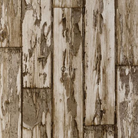 papier peint imitation bois marron - Origin Wallcoverings