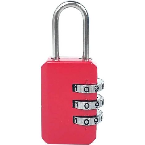 Candado de combinación para cremallera de mochila (rojo) (1/4)