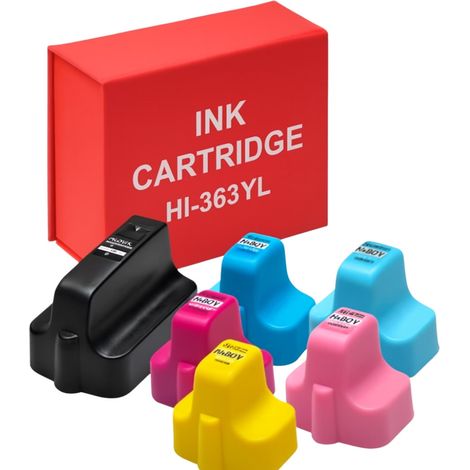 Pack de Cartouches Compatibles HP 363 pour Imprimantes Photosmart 3100 à D7468 - C8721EE / C8719EE