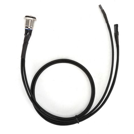 Bouton de redémarrage pour ordinateur de bureau, bouton de réinitialisation en métal avec câble bleu (1/5)