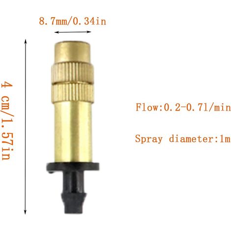 12 Pièces Buse en Cuivre Atomisation, Pulvérisation Réglable Goutteurs, Arroseurs Atomiseurs, Pulvérisateurs Systèmes de Brouillard pour l'Irrigation d'Arrosage de Jardin (1/4)