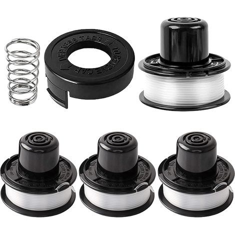Trimmerfadenspule kompatibel mit A6226-XJ A6226 RS-136-BKP, geeignet für Black+Decker GL250, GL310, GL360, Ø1,65 mm-6,1 m (4 Spulen + 1 Abdeckung + 1 Feder) (1/5)