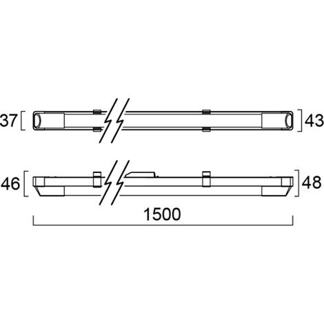 Réglette LED BATTEN SINGLE 2200 lm - 4000 K - 18 W - 1500 x 43 mm - SYLVANIA (1/2)