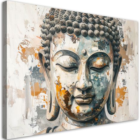 Tableau déco Statue de Bouddha grise Zen Méditation Spa 60x40 (1/4)