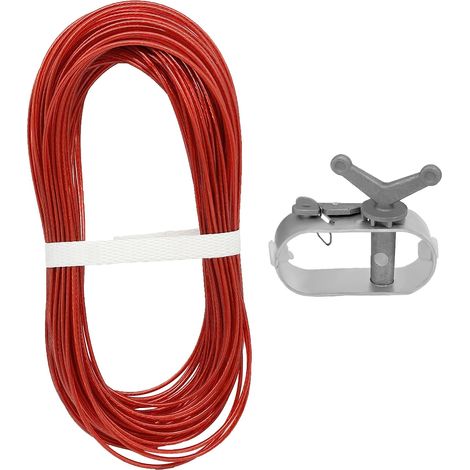 Câble et cliquet pour couverture de piscine pour la fixation des couvertures de piscine(Longueur 21m) (1/5)