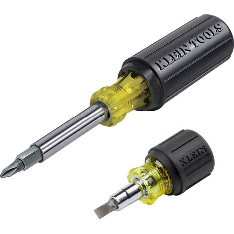 Ensemble de tournevis, 11 en 1 Multi-bit Screwdriver, 6 en 1 Stubby Screwdriver, Phillips, Slotted, Square, Torx Bits, 2-Piece (1/5)
