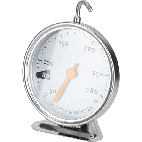 Großes Ofenthermometer aus Edelstahl mit Haken, Küchenmesswerkzeug, 50-280 °C (1/5)