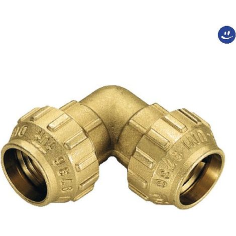 Raccordo curvo doppio in ottone per tubo polietilene serie cobraring 3460cr ø50 TIEMME
