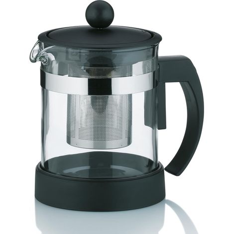 Théière en verre avec filtre, en verre 0,7 l, en verre pour thé en vrac et sachets de thé, bouilloire à thé (1/5)