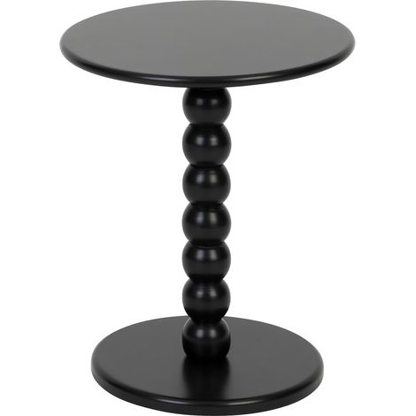 Atmosphera – Table à café cylindre en bois noir 38 cm – Design contemporain – Plateau MDF – Pieds en pin – Hauteur 46,5 cm – Pour petits espaces