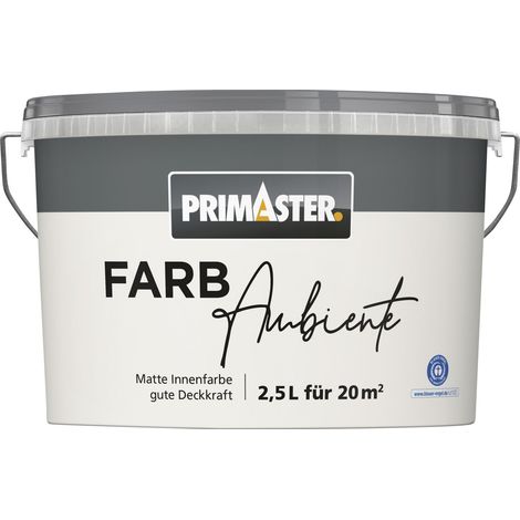 Primaster Farbambiente Wandfarbe matt silbergrau 2,5 L Wandfarbe (1/2)